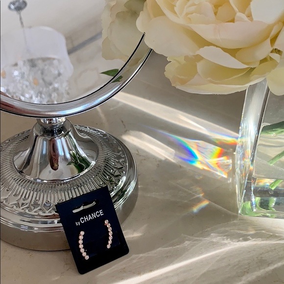 Rose gold, curve bar ear climber earrings - Picture 1 of 7